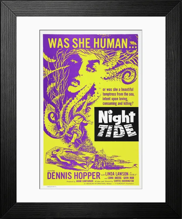 Framed Print : NIGHT TIDE, US poster art, 1961