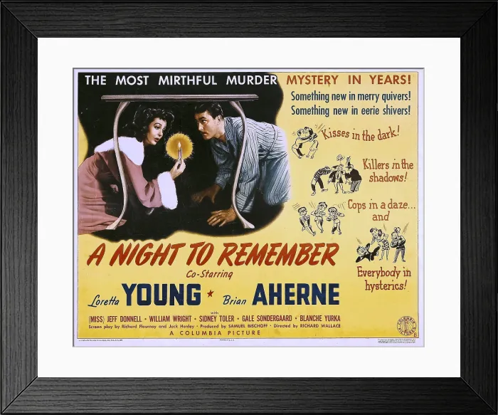 Framed Print : A NIGHT TO REMEMBER, from left: Loretta Young, Brian Aherne, 1942