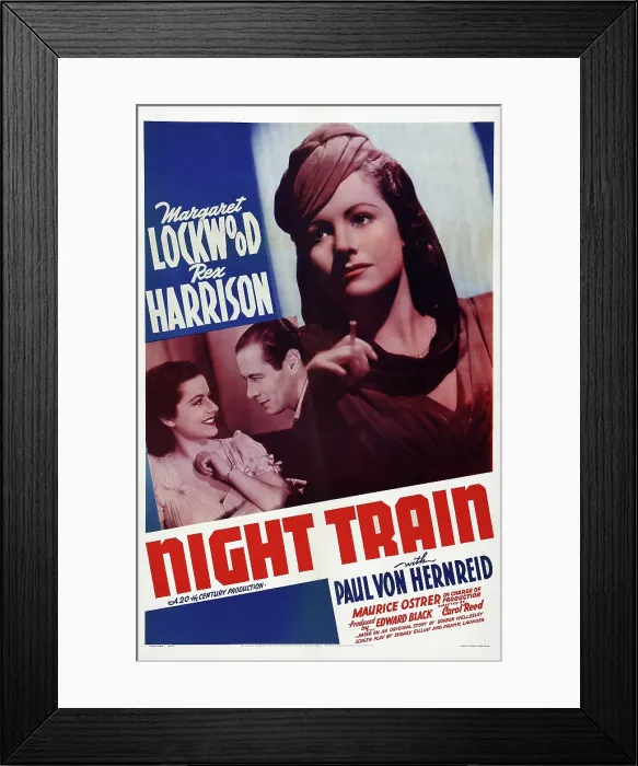 Framed Print : NIGHT TRAIN TO MUNICH, (aka NIGHT TRAIN), US poster art, left and right: Margaret Lockwood; center: Rex Harrison, 1940, TM & Copyright 20th Century Fox Film Corp