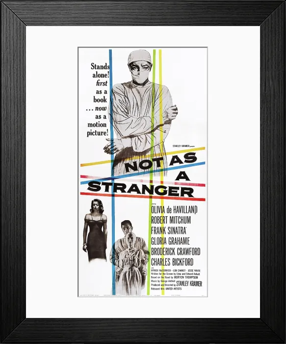Framed Print : NOT AS A STRANGER, US poster, from top: Robert Mitchum, Gloria Grahame, Robert Mitchum, Olivia de Havilland, 1955 Framed Print : NOT AS A STRANGER, US poster, from top: Robert Mitchum, Gloria Grahame, Robert Mitchum, Olivia de Havilland, 1955