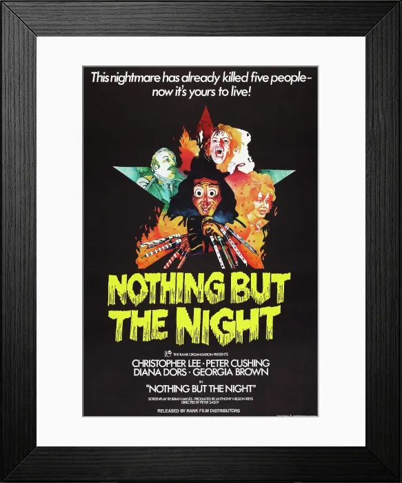 Framed Print : NOTHING BUT THE NIGHT, US poster art, 1973 Framed Print : NOTHING BUT THE NIGHT, US poster art, 1973