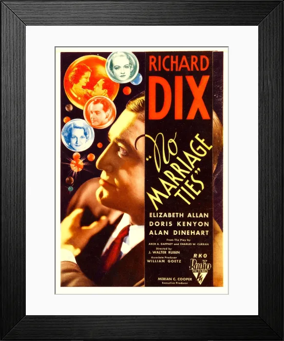 Framed Print : NO MARRIAGE TIES, left: Richard Dix on midget window card, 1933 Framed Print : NO MARRIAGE TIES, left: Richard Dix on midget window card, 1933