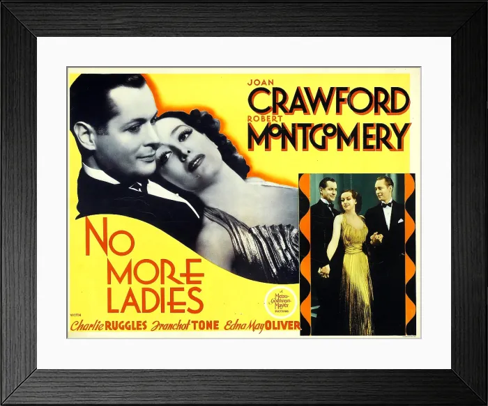 Framed Print : NO MORE LADIES, top from left: Robert Montgomery, Joan Crawford, bottom from left: Robert Montgomery, Joan Crawford, Franchot Tone, 1935