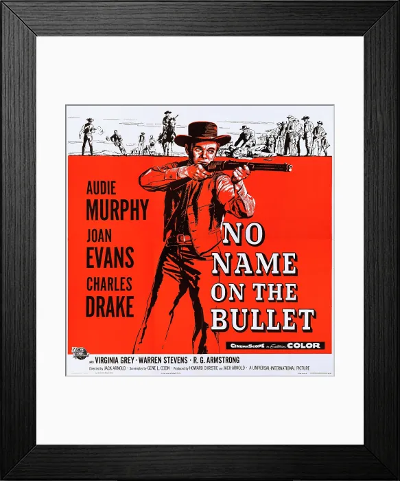 Framed Print : NO NAME ON THE BULLET, US lobbycard, Audie Murphy, 1959