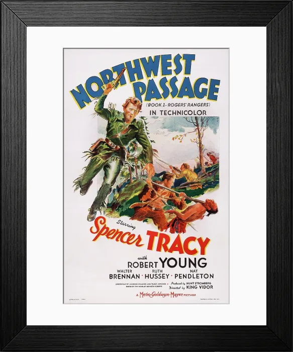 Framed Print : NORTHWEST PASSAGE, US poster, from left: Spencer Tracy, Robert Young, 1940
