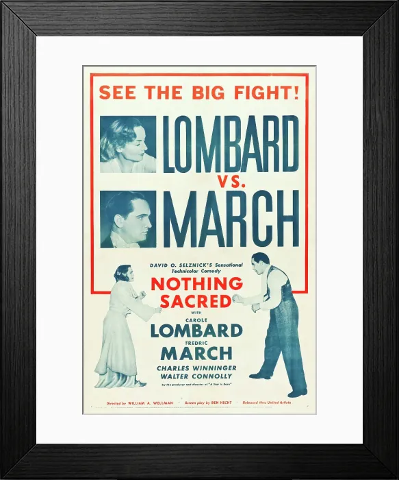 Framed Print : NOTHING SACRED, from top: Carole Lombard, Fredric March, bottom from left: Carole Lombard, Fredric March, 1937 Framed Print : NOTHING SACRED, from top: Carole Lombard, Fredric March, bottom from left: Carole Lombard, Fredric March, 1937