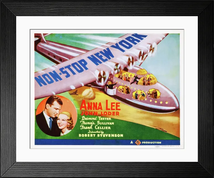 Framed Print : NON-STOP NEW YORK, US lobbycard, bottom left: John Loder, Anna Lee, 1937