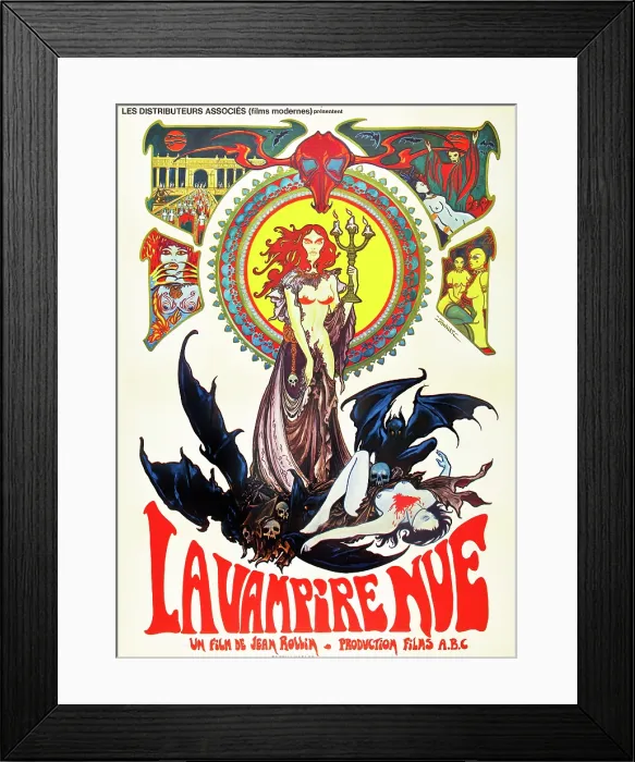 Framed Print : THE NUDE VAMPIRE, (aka LA NUE VAMPIRE; THE NAKED VAMPIRE), 1970