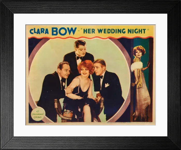 Framed Print : HER WEDDING NIGHT, inset clockwise from left: Charles Ruggles, Ralph Forbes, Richard Skeets Gallagher, Clara Bow, far right: Clara Bow on lobbycard, 1930 Framed Print : HER WEDDING NIGHT, inset clockwise from left: Charles Ruggles, Ralph Forbes, Richard Skeets Gallagher, Clara Bow, far right: Clara Bow on lobbycard, 1930