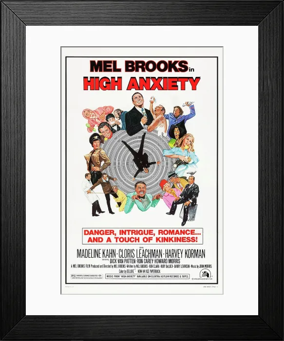 Framed Print : HIGH ANXIETY, US poster, Mel Brooks (top center), 1977 Framed Print : HIGH ANXIETY, US poster, Mel Brooks (top center), 1977