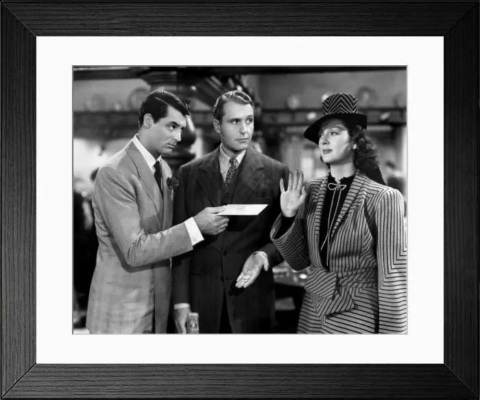 Framed Print : HIS GIRL FRIDAY, from left: Cary Grant, Ralph Bellamy, Rosalind Russell, 1940 Framed Print : HIS GIRL FRIDAY, from left: Cary Grant, Ralph Bellamy, Rosalind Russell, 1940