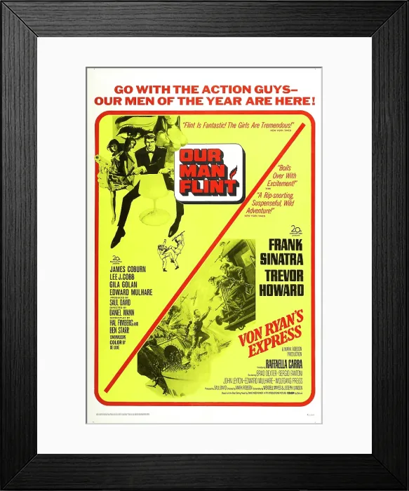 Framed Print : OUR MAN FLINT, 1966, VON RYAN'S EXPRESS 1965, US poster, James Coburn. TM and Copyright 20th Century Fox Film Corp. All rights reserved / courtesy Everett Collection