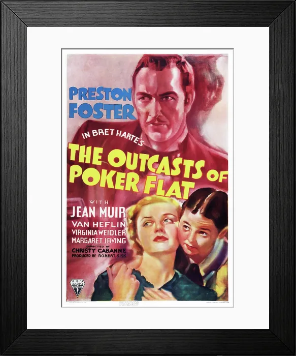 Framed Print : THE OUTCASTS OF POKER FLAT, US poster art, clockwise from top: Preston Foster, Virginia Weidler, Jean Muir, 1937
