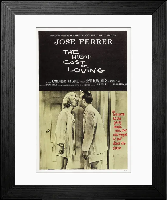 Framed Print : THE HIGH COST OF LOVING, US poster art, from left: Gena Rowlands, Jose Ferrer, 1958