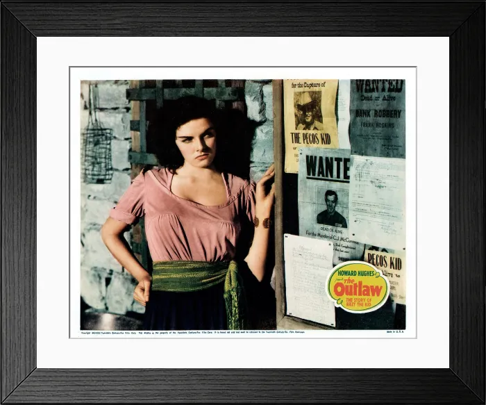 Framed Print : THE OUTLAW, US lobbycard, Jane Russell, 1943