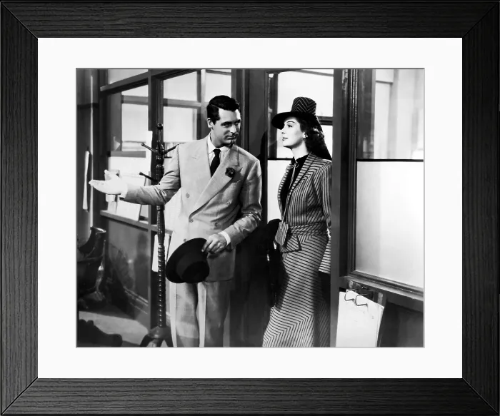 Framed Print : HIS GIRL FRIDAY, Cary Grant, Rosalind Russell, 1940