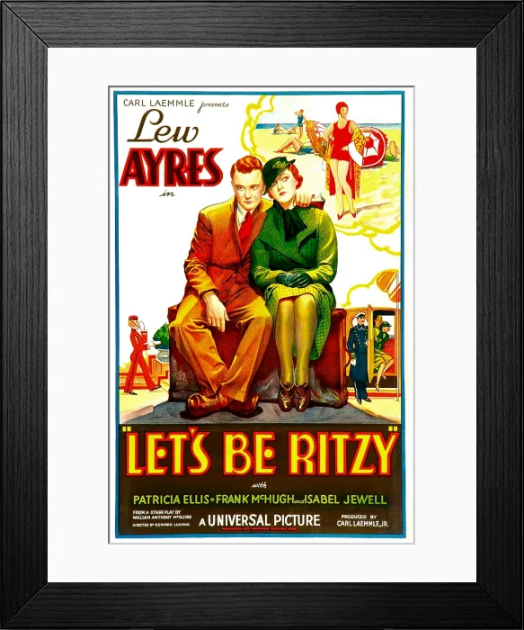 Framed Print : LET'S BE RITZY, from left: Lew Ayres, Patricia Ellis, 1934