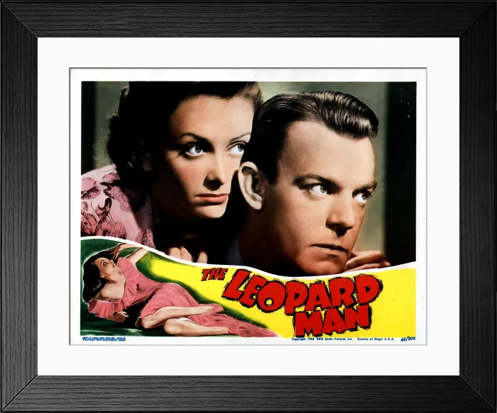 Framed Print : THE LEOPARD MAN, from left, Jean Brooks, Dennis O'Keefe, 1943