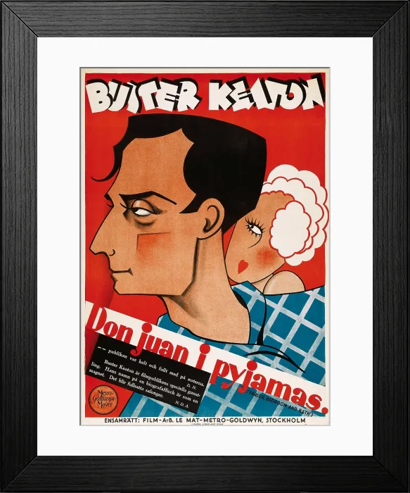 Framed Print : PARLOR, BEDROOM AND BATH, (aka DON JUAN I PYJAMAS), from left: Buster Keaton, Charlotte Greenwood, 1931