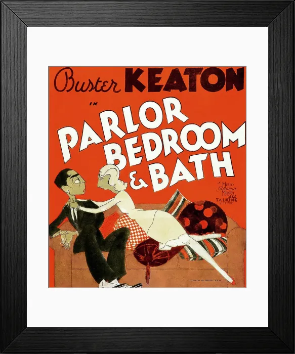 Framed Print : PARLOR, BEDROOM AND BATH, from left on US poster art: Buster Keaton, Charlotte Greenwood, 1931