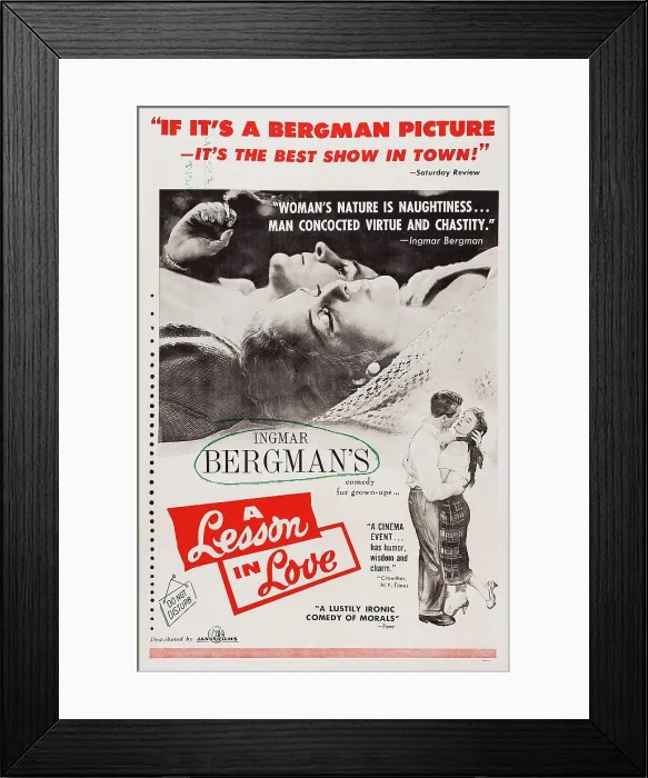 Framed Print : A LESSON IN LOVE, (aka EN LEKTION I KARLEK), Swedish poster, Gunnar Bjornstrand, Harriet Andersson, 1954 Framed Print : A LESSON IN LOVE, (aka EN LEKTION I KARLEK), Swedish poster, Gunnar Bjornstrand, Harriet Andersson, 1954