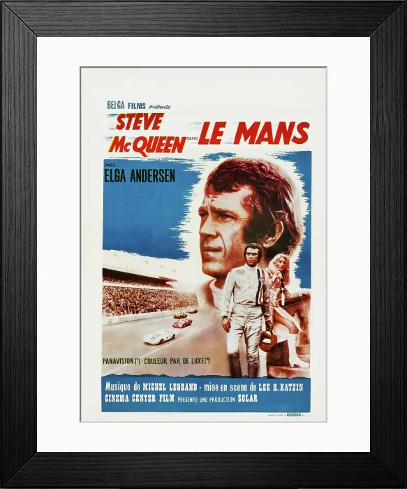 Framed Print : LE MANS, French poster, Steve McQueen, Elga Andersen, 1971