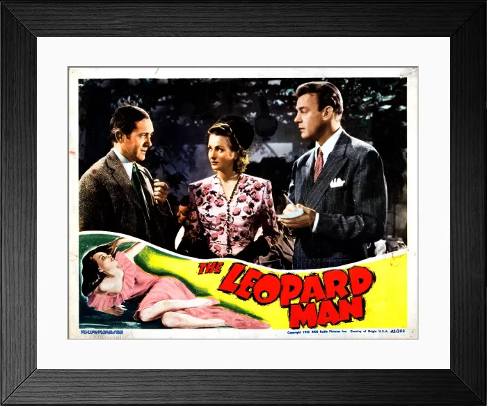 Framed Print : THE LEOPARD MAN, from left, James Bell, Jean Brooks, Dennis O'Keefe, 1943