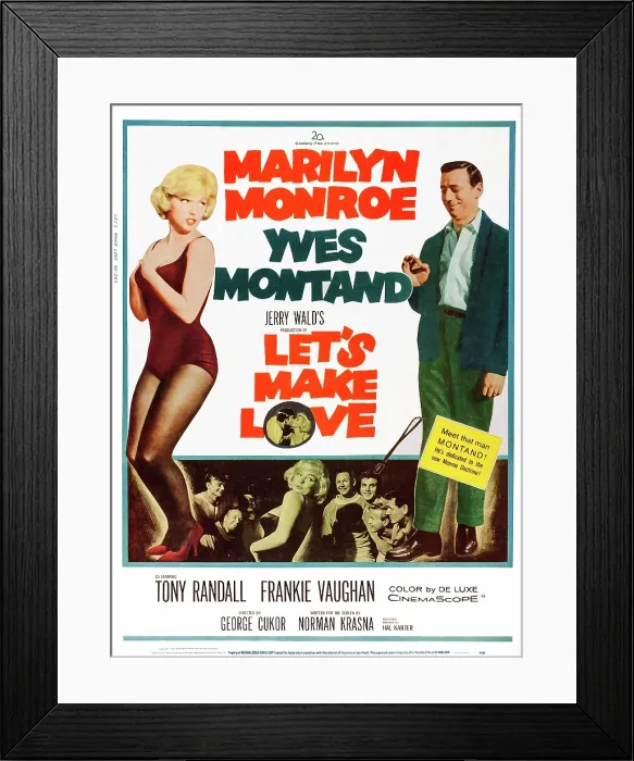 Framed Print : LET'S MAKE LOVE, US poster, art, from left: Marilyn Monroe, Yves Montand, 1960. TM and Copyright 20th Century Fox Film Corp. All rights reserved / courtesy Everett Collection