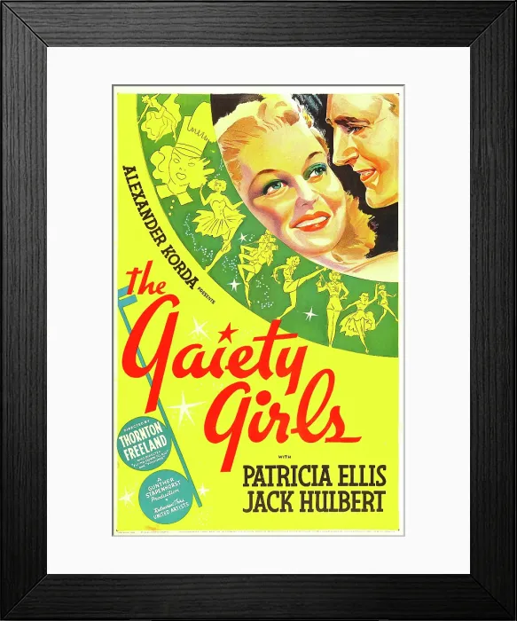 Framed Print : PARADISE FOR TWO, (aka GAIETY GIRLS), US poster art, from left: Patricia Ellis, Jack Hulbert, 1937