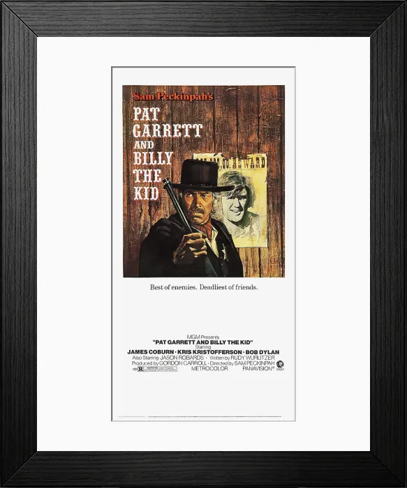 Framed Print : PAT GARRETT AND BILLY THE KID, (aka PAT GARRETT & BILLY THE KID), US poster art, from left: James Coburn, Kris Kristofferson, 1973 Framed Print : PAT GARRETT AND BILLY THE KID, (aka PAT GARRETT & BILLY THE KID), US poster art, from left: James Coburn, Kris Kristofferson, 1973
