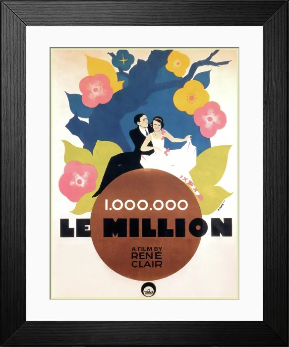 Framed Print : LE MILLION, from left on French poster art: Rene Lefevre, Annabella, 1931