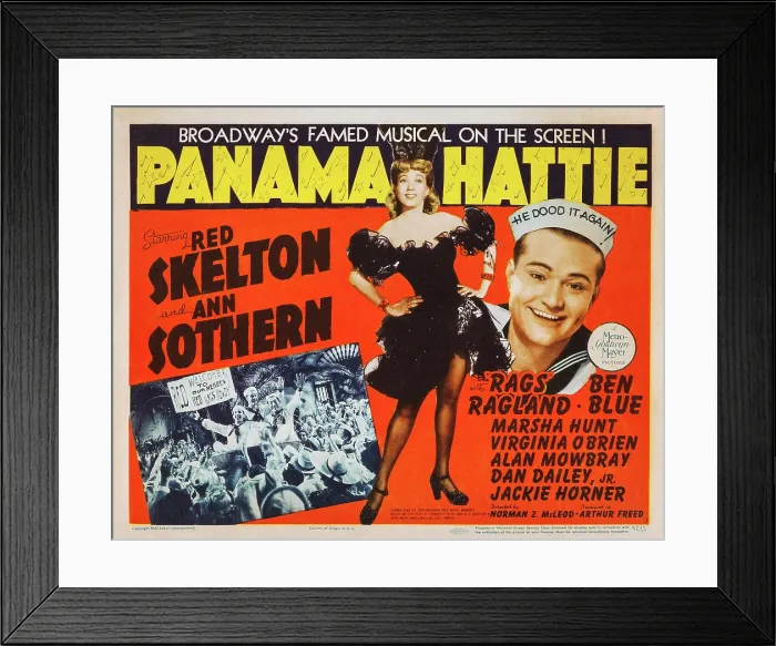 Framed Print : PANAMA HATTIE, US lobbycard, Ann Sothern, Red Skelton, 1942 Framed Print : PANAMA HATTIE, US lobbycard, Ann Sothern, Red Skelton, 1942