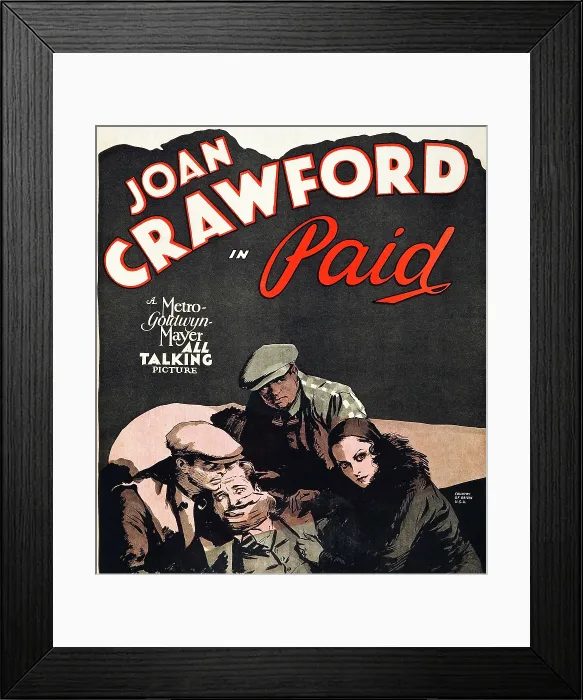 Framed Print : PAID, US poster art, Douglass Montgomery (second from left, being restrained), Joan Crawford (right), 1930