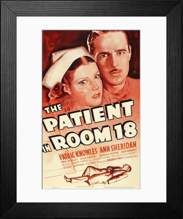 Framed Print : THE PATIENT IN ROOM 18, US poster art, top from left: Ann Sheridan, Patric Knowles, 1938
