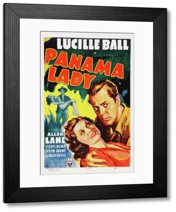 Framed Print : PANAMA LADY, US poster art, foreground from left: Lucille Ball, Allan Lane on midget window card, 1939 Framed Print : PANAMA LADY, US poster art, foreground from left: Lucille Ball, Allan Lane on midget window card, 1939