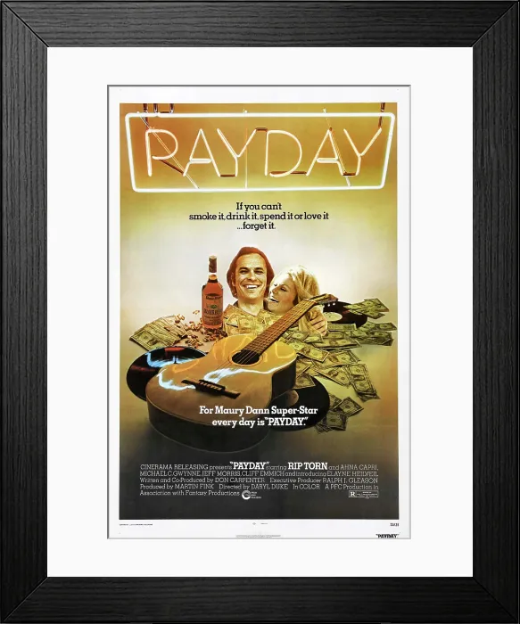 Framed Print : PAYDAY, US poster, from left: Rip Torn, Ahna Capri, 1973 Framed Print : PAYDAY, US poster, from left: Rip Torn, Ahna Capri, 1973