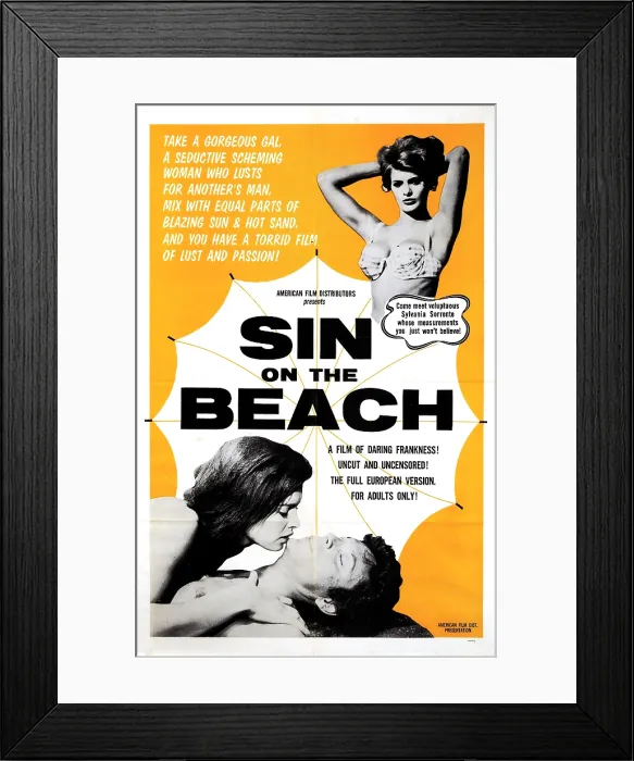Framed Print : L'ETERNETIE POUR NOUS, (aka SIN ON THE BEACH), Monique Just, Michel Lemoine, Sylvia Sorrente, 1963