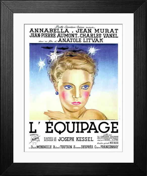 Framed Print : FLIGHT INTO DARKNESS, (aka L'EQUIPAGE), French poster art, Annabella, 1935