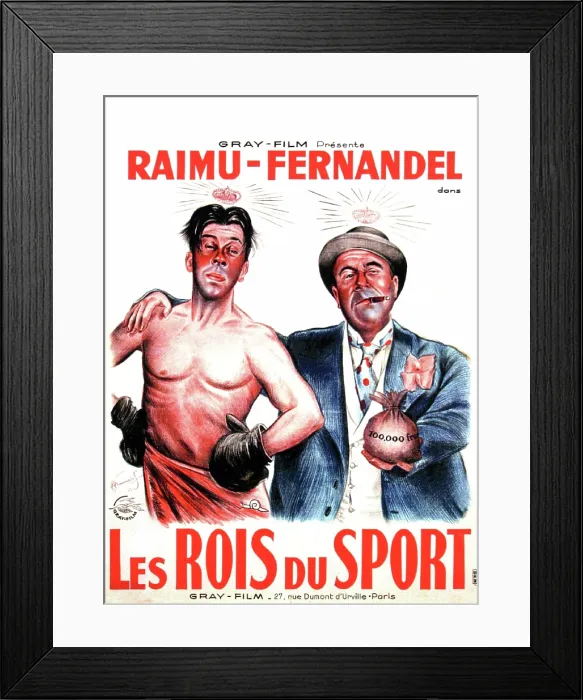 Framed Print : LES ROIS DU SPORT, French poster art, from left: Fernandel, Raimu, 1937