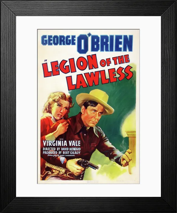 Framed Print : LEGION OF THE LAWLESS, US poster art, from left: Virginia Vale, George O'Brien, 1940 Framed Print : LEGION OF THE LAWLESS, US poster art, from left: Virginia Vale, George O'Brien, 1940