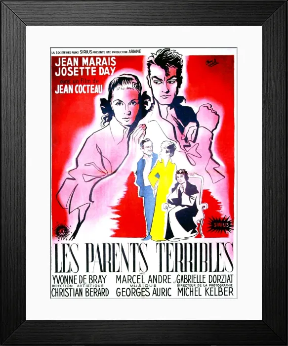 Framed Print : LES PARENTS TERRIBLES, (aka THE STORM WITHIN), French poster, from left: Josette Day, Jean Marais, 1948