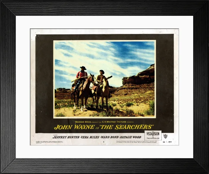 Framed Print : THE SEARCHERS, from left, John Wayne, Jeffrey Hunter, 1956