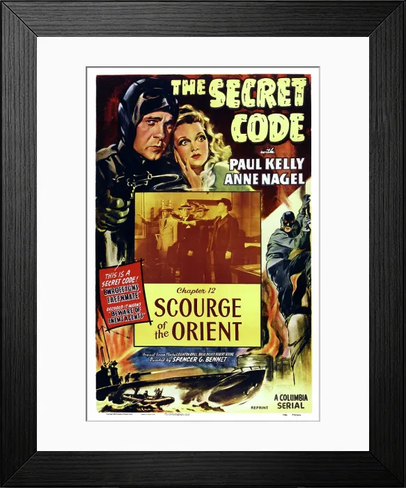 Framed Print : THE SECRET CODE, US poster, top from left: Paul Kelly, Anne Nagel, 1942