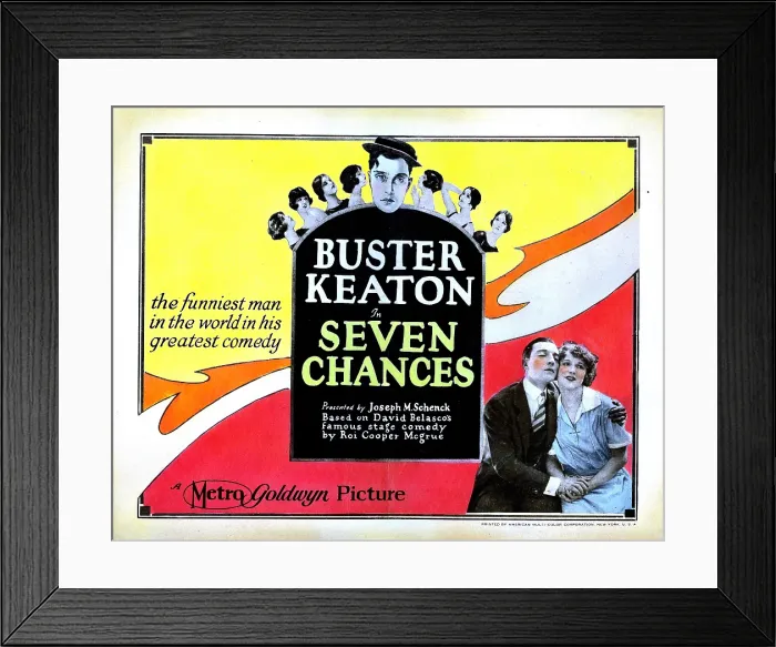 Framed Print : SEVEN CHANCES, bottom, from left: Buster Keaton, Ruth Dwyer, 1925 Framed Print : SEVEN CHANCES, bottom, from left: Buster Keaton, Ruth Dwyer, 1925