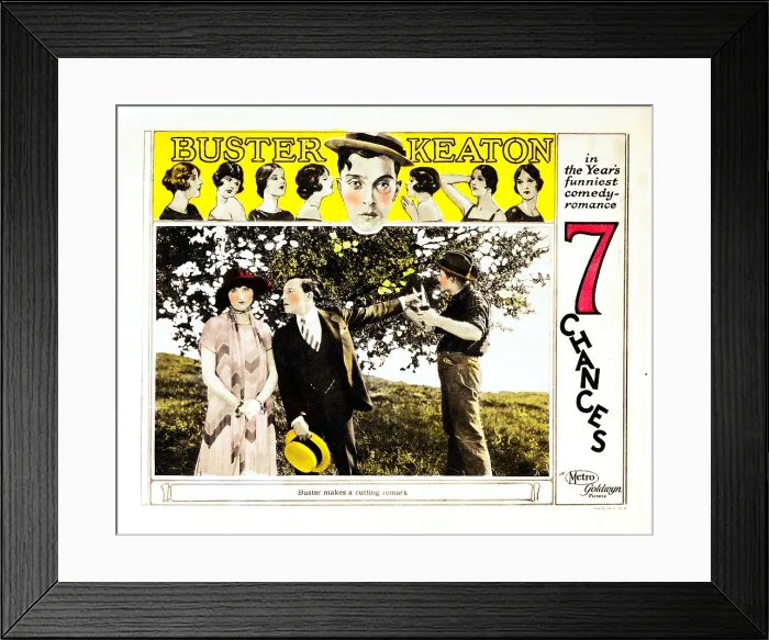 Framed Print : SEVEN CHANCES, lobbycard, Buster Keaton (center), 1925