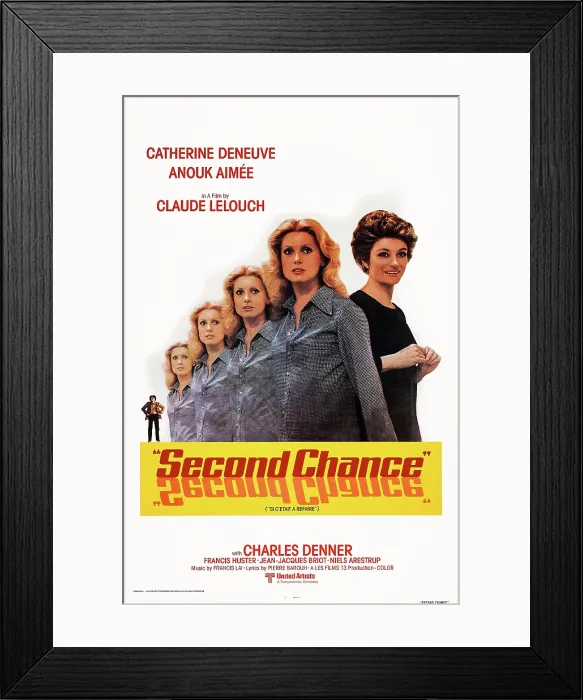 Framed Print : SECOND CHANCE, (aka SI C'ETAIT A REFAIRE), US poster art, from left: Catherine Deneuve, Anouk Aimee, 1976 Framed Print : SECOND CHANCE, (aka SI C'ETAIT A REFAIRE), US poster art, from left: Catherine Deneuve, Anouk Aimee, 1976