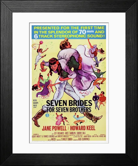 Framed Print : SEVEN BRIDES FOR SEVEN BROTHERS, US poster art, 1954