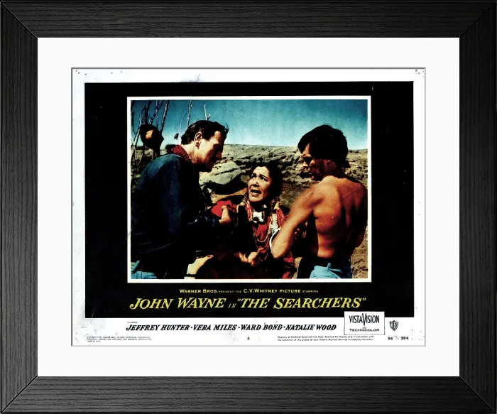 Framed Print : THE SEARCHERS, from left, John Wayne, Beulah Archuletta, Jeffrey Hunter, 1956