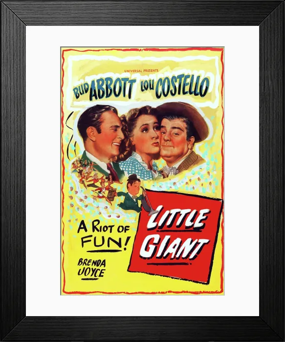 Framed Print : LITTLE GIANT, US poster art, from left: Bud Abbott, Elena Verdugo, Lou Costello, 1946