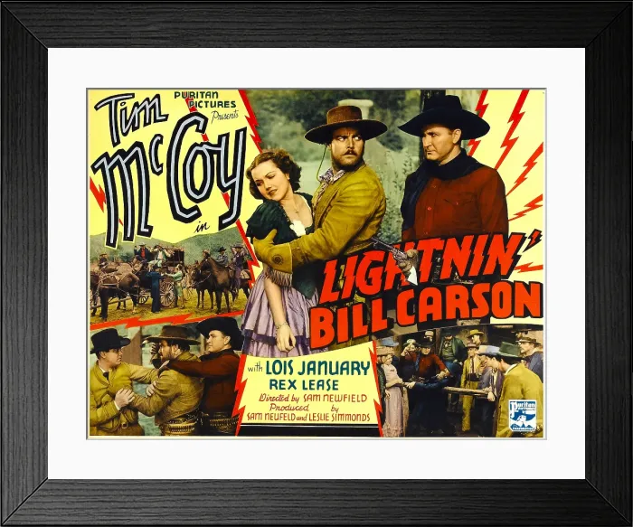 Framed Print : LIGHTNIN BILL CARSON, top left: Lois January, far right: Tim McCoy, 1936 Framed Print : LIGHTNIN BILL CARSON, top left: Lois January, far right: Tim McCoy, 1936